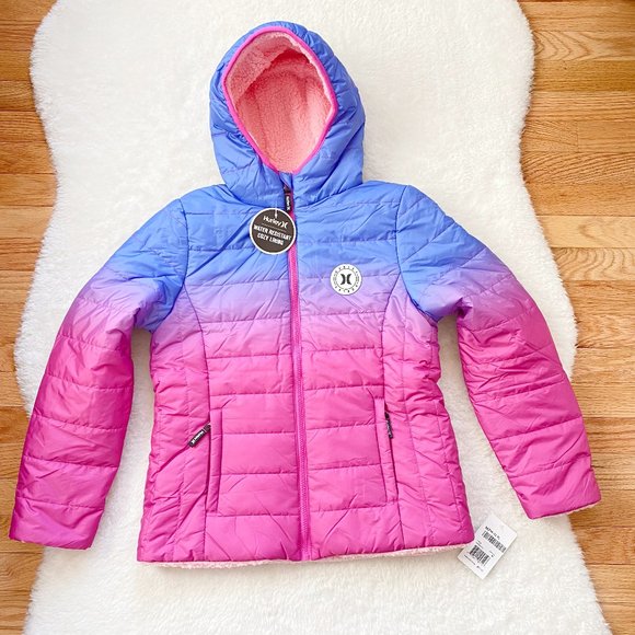 Hurley Other - Hurley Insulated Jacket Sherpa Cozy Lined Water Resistant, Blue/Pink, Size XL